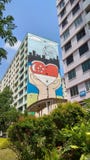 Jag älskar det stora hjulet för den Singapore konstflaggan royaltyfri bild Jag älskar det stora hjulet för den Singapore konstflaggan royaltyfri bild