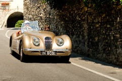 Jaguar XK120 en Bérgamo Grand Prix histórico 2017 fotografía de archivo libre de regalías Jaguar XK120 en Bérgamo Grand Prix histórico 2017 fotografía de archivo libre de regalías