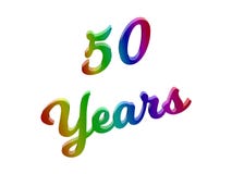 50 Jahre des Jahrestags-, Feiertag kalligraphisches 3D machten Text-Illustration gefärbt mit RGB-Regenbogen-Steigung vektor abbildung 50 Jahre des Jahrestags-, Feiertag kalligraphisches 3D machten Text-Illustration gefärbt mit RGB-Regenbogen-Steigung vektor abbildung