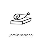 Jam? n Serrano pictogram van Spaanse Voedselinzameling vector illustratie Jam? n Serrano pictogram van Spaanse Voedselinzameling vector illustratie