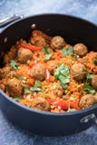 Jambalaya σε ένα τηγάνι στοκ εικόνες Jambalaya σε ένα τηγάνι στοκ εικόνες