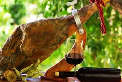 Jamon of spain and wine. Royalty Free Stock Photos Jamon of spain and wine. Royalty Free Stock Photos