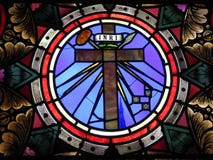 Janela de vitral em Georgetown do Washington DC fotografia de stock royalty free Janela de vitral em Georgetown do Washington DC fotografia de stock royalty free