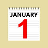 Januari 1 calendar symbolen Kalendern täcker Dag för nytt år royaltyfri illustrationer Januari 1 calendar symbolen Kalendern täcker Dag för nytt år royaltyfri illustrationer