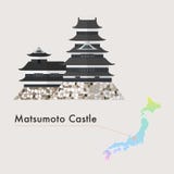Japan Famous Castle Vector - Matsumoto Castle Stock Photo