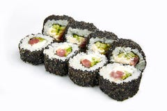 Japan Sushi Rolls Isolated On White Background Stock Photo Japan Sushi Rolls Isolated On White Background Stock Photo