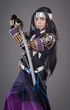 Japanese samurai with katana sword stock photography Japanese samurai with katana sword stock photography