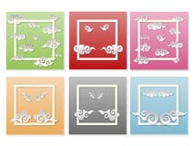 Japanese set of paper clouds with emotions, vector royalty free illustration Japanese set of paper clouds with emotions, vector royalty free illustration