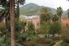 Jardins du ` s Kasbah de Chefchaouen images libres de droits Jardins du ` s Kasbah de Chefchaouen images libres de droits