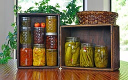 Jars Of Home Canned Food Royalty Free Stock Images