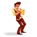Jazzmens met saxofoon vectorillustratie stock illustratie Jazzmens met saxofoon vectorillustratie stock illustratie