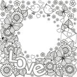 Je t'aime Un cadre plus rond fait des fleurs, des papillons, des baisers d'oiseaux et de l'amour de mot illustration de vecteur Je t'aime Un cadre plus rond fait des fleurs, des papillons, des baisers d'oiseaux et de l'amour de mot illustration de vecteur