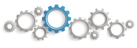 Jefe de Gray Blue Gears White Background ilustración del vector Jefe de Gray Blue Gears White Background ilustración del vector