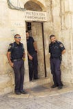Jerusalem, Israel, 09/11/2016: Police at the Church of the Holy Sepulcher stock image Jerusalem, Israel, 09/11/2016: Police at the Church of the Holy Sepulcher stock image