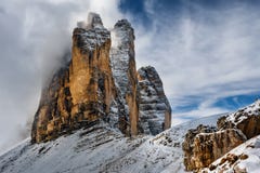 Jesień w dolomitach, naturalnego parka Tre Cime Północny Włochy obraz royalty free Jesień w dolomitach, naturalnego parka Tre Cime Północny Włochy obraz royalty free