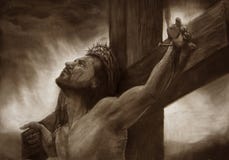 Jesus auf dem Querkalvarienberg lizenzfreie abbildung Jesus auf dem Querkalvarienberg lizenzfreie abbildung