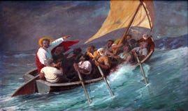 Jesus Calms a Storm on the Sea