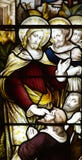 Jesus Christ curing a blind man (stained glass) stock image Jesus Christ curing a blind man (stained glass) stock image