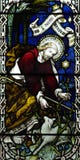 Jesus Christ der gute Hirte im Buntglas lizenzfreies stockbild Jesus Christ der gute Hirte im Buntglas lizenzfreies stockbild