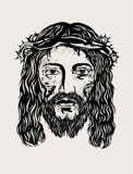Jesus Christ enfrenta ilustração stock Jesus Christ enfrenta ilustração stock