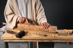 Jesus con l'aereo di legno