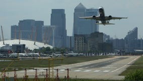 Jet Airliner Takes Off From City Airport