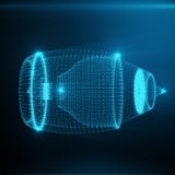 Jet Engine abstracta, puntos azules que consisten en poligonales abstractos y líneas Jet Engine en el fondo azul del tinte, 3D ilustración del vector Jet Engine abstracta, puntos azules que consisten en poligonales abstractos y líneas Jet Engine en el fondo azul del tinte, 3D ilustración del vector
