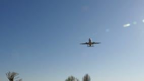 Jet plane Airbus A320 approaching landing