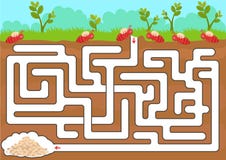 Jeu de labyrinthe de vecteur avec la pièce de fourmi de découverte illustration de vecteur Jeu de labyrinthe de vecteur avec la pièce de fourmi de découverte illustration de vecteur