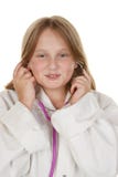 Jeune fille feignant pour être un docteur images stock Jeune fille feignant pour être un docteur images stock