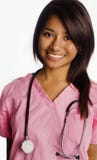 Jeune infirmière d'étudiant asiatique de sourire attirante photo stock Jeune infirmière d'étudiant asiatique de sourire attirante photo stock