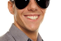 Jeune visage haut étroit de sourire d'homme d'affaires Photo stock Jeune visage haut étroit de sourire d'homme d'affaires Photo stock
