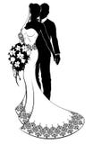 Jeunes mariés Wedding Silhouette illustration libre de droits Jeunes mariés Wedding Silhouette illustration libre de droits