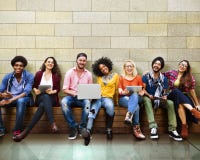 Jeunes Team Together Cheerful Concept d'adolescents photo libre de droits Jeunes Team Together Cheerful Concept d'adolescents photo libre de droits