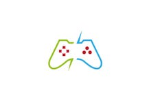 Jeux vidéo de console un instrument de contrôleur pour le logo illustration libre de droits Jeux vidéo de console un instrument de contrôleur pour le logo illustration libre de droits