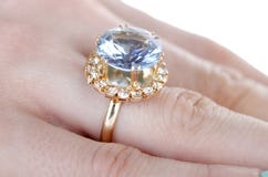 ring worn finger jewellery topaz hand blue