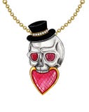 Jewelry Design Heart Mix Magic Skull Pendant. Stock Photos