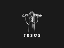 Jezus podnosił jego ręki w modlitwie ilustracja wektor Jezus podnosił jego ręki w modlitwie ilustracja wektor