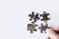 Jigsaw puzzle with image of machine royalty free stock photo Jigsaw puzzle with image of machine royalty free stock photo