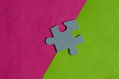 Jigsaw Puzzle pieces on border between pink and green background Stock Photos Jigsaw Puzzle pieces on border between pink and green background Stock Photos