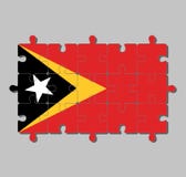 Jigsaw puzzle of Timor Leste flag in red yellow and black color with white star. stock illustration Jigsaw puzzle of Timor Leste flag in red yellow and black color with white star. stock illustration