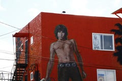 In Jim Morrison Wall Mural royalty-vrije stock foto's In Jim Morrison Wall Mural royalty-vrije stock foto's