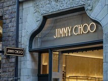 Jimmy Choo sklepu przód Wysokiej mody dom zdjęcie stock Jimmy Choo sklepu przód Wysokiej mody dom zdjęcie stock