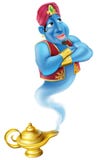 Jinn ou génie et lampe à pétrole amicaux de magie illustration libre de droits Jinn ou génie et lampe à pétrole amicaux de magie illustration libre de droits