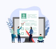 Job hiring and online recruitment, checklist, questionnaire royalty free illustration Job hiring and online recruitment, checklist, questionnaire royalty free illustration