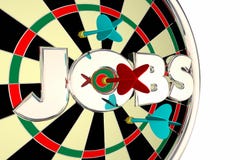 Jobs Hiring Find Seek Career Opportunity Dart Board vector illustration Jobs Hiring Find Seek Career Opportunity Dart Board vector illustration