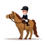 Jockey gai de garçon montant un cheval Illustration de vecteur illustration libre de droits Jockey gai de garçon montant un cheval Illustration de vecteur illustration libre de droits