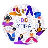 Joga dziewczyn wektoru set ilustracja wektor Joga dziewczyn wektoru set ilustracja wektor