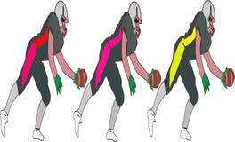 Jogadores de futebol americano, bloco do vetor, vária pose ajustada - vectorielles das imagens ilustração royalty free Jogadores de futebol americano, bloco do vetor, vária pose ajustada - vectorielles das imagens ilustração royalty free