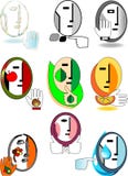 jogo das faces simbólicas originais ilustração stock jogo das faces simbólicas originais ilustração stock